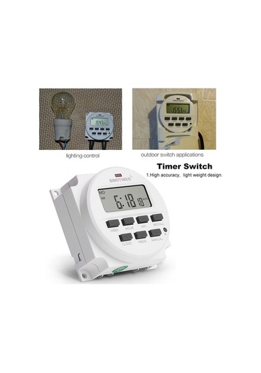 Pazly Zamanlayıcı Sınotımer Röle Programlanabilir Kontrolü Haftalık Gün Dijital Beyaz Anahtarı 7 12v - Pd
