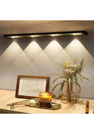 60 Cm Hareket Sensörlü 3 Renk Usb Şarj Dim Edilebilir Aplik Siyah