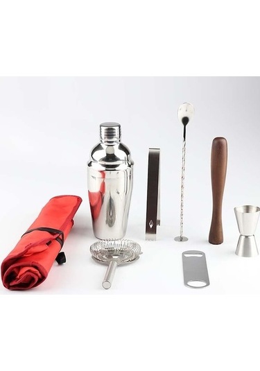 Ankatek Sones Seti Şarap Paslanmaz Kokteyl Kapasite: Çelik Çantalı, Çalkalayıcı Bez Arada Alet 8'i 750ml 1 Gi