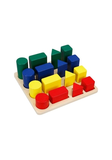 Wood Ahşap Geometrik Şekiller Büyükten Küçüge Sıralama Oyunu