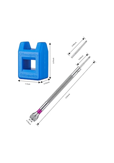 Leasetake Mikro Hassas Mücevher Tornavidası 0.6-1.6mm 8 Parça Saat Tornavidası Seti 8 Ekstra Yedek Bıçakla