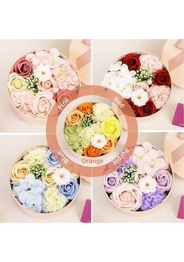 Ximistore9 Romantik Gül Sabun Çiçeği Hediye Kutusu - Mor Renk, Şık Tasarım Ve Özel Tebrik Kartı Dahil