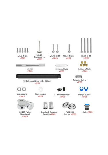 Suofeng 3d Yazıcı Parçaları Seti - Depolama Kutusu, Vidalar, Dişliler Ve Aksesuarlar