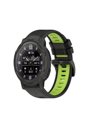 Sones Garmin Instinct Crossover Solar 22mm Spor İki Renkli Silikon Saat Kordonu İçin