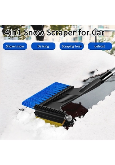 Ulzyvf Araç Kar Kazıyıcı - Uzatılabilir Alüminyum Fırça Ve Çekiçli - Boya Koruyucu