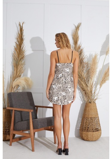 Sevim Kadın İnce Askılı Leopar Tunik C9t9n551 001