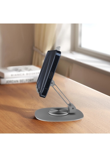 Bix Ts01 Açılı Yükseklik Ayarlı Metal Tablet Telefon Standı Gri