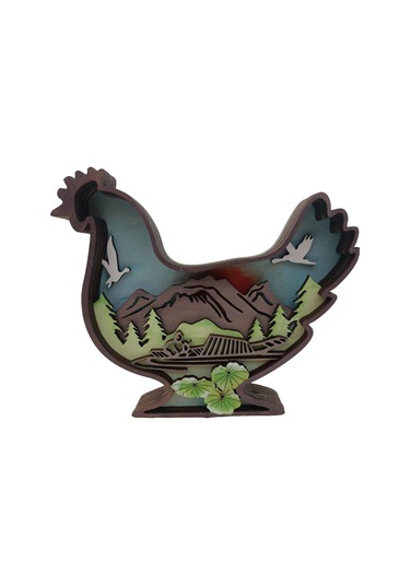 Homyl Tavuk Heykeli El Sanatları Dekoratif Masa Süsü Tezgah