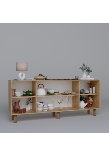 Bohem Serisi Natura 2 Kapak Pvc Hasır Desen Ceviz - Meşe Konsol Safir Meşe