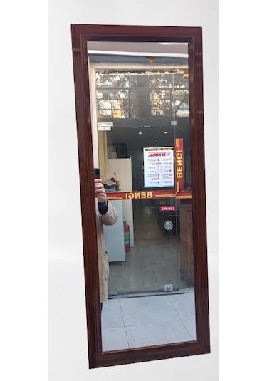 Boy Ayna MDF Çerçeve 1 Sınıf Ayna Parlak Ceviz Boya El yapımı ceviz