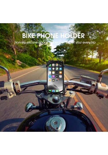 Çok Fonksiyonlu Silikon Bisiklet Cep Telefonu Tutucu Motosiklet Sürme Navigasyon Sabit Braket Mavi Mavi