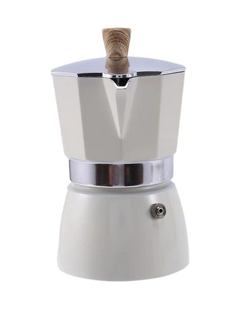 Latte Mocha Kahve Makinesi İtalyan Moka Espresso Pot Stopetop Kahve Makinesi Beyaz Kahve Tencereler