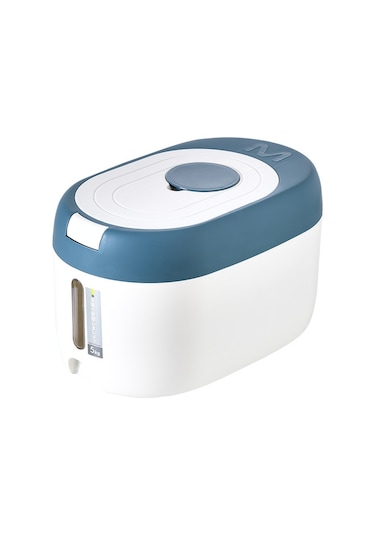 Sones Mutfak Kapalı Nem Toz Geçirmez Depolama Pirinç Kovası, Renk: Mavi 5kg