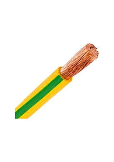 6 Mm Nyaf 10 Metre Sarı-Yeşil Çok Telli Kablo Tam Bakır