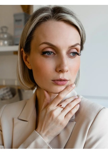 Lamponi 925 Ayar Gümüş 585 Ayar Altın Zirkon Taşlı Yakut Takı Yüzüğü 183826677 Altın