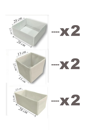 6'lı Krem Keçe Çekmece Içi Düzenleyici Organizer Set - Çok Amaçlı Krem