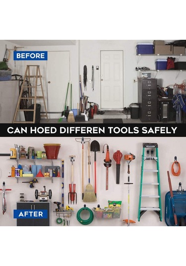 Geeroyoo Çok Amaçlı Dayanıklı Çelik Askı Kancası - Bisiklet, Kaykay Ve Bahçe Ekipmanları İçin Mükemmel Depolama Çözümü Siyah