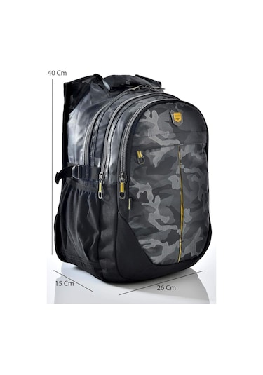 Relaxion 2235 Gri Kamuflaj Desenli Okul Sırt Çantası