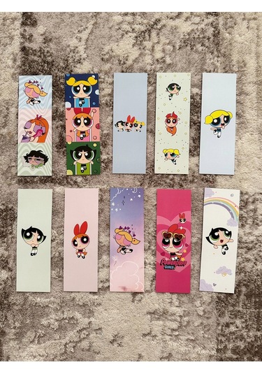 Powerpuff Girls Tasarım 10 Adet Kitap Ayraç Seti Pytkayrac137