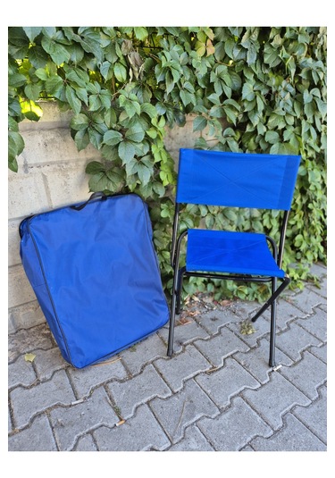 3'lü Katlanabilir Bahçe Piknik Balıkçı Kamp Seti Mavi