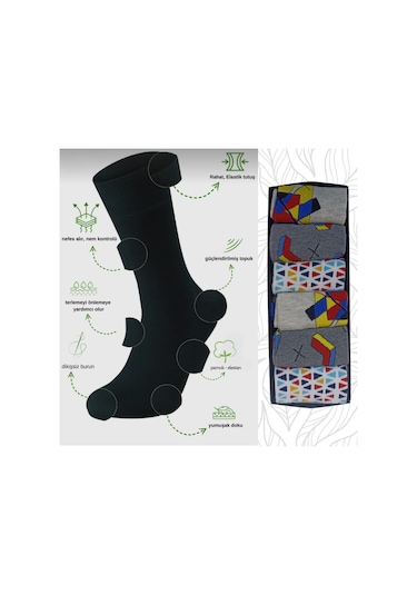 Garanti Çorap Eğlenceli Desenli Unisex Soket 3 Lü 7a Çok Renkli