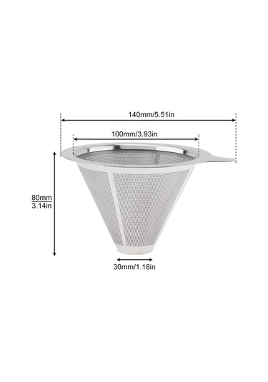Kosona 304 Paslanmaz Çelik Kahve Filtresi, Kağıt Olmadan Tekrarlı Kullanım, 2-4 Bardak Kapasitesi, Isıya Dayanıklı, Kolay Temizlenir Kırmızı Sarı