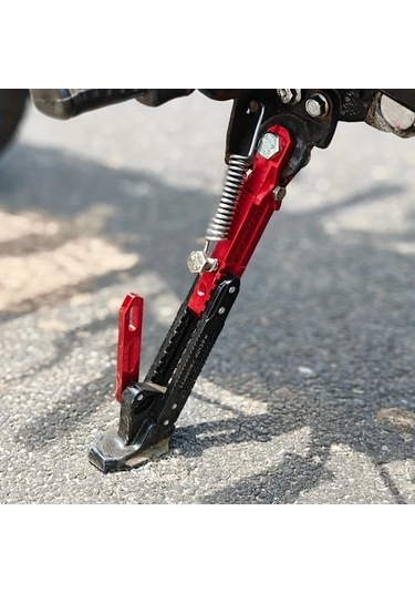 Chuangyinshop Silvery 1 Adet Motorcycle Ayarlanabilir Yan Sehpa Cnc Aluminyum Alaşım 3 Bacaklı Tripod Desteği Off Road Scooter Motocross