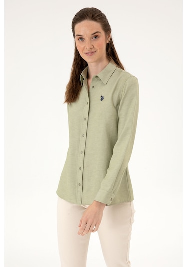 U.s. Polo Assn. Kadın Açık Haki Gömlek Basic 50316711-vr183 Acık Hakı