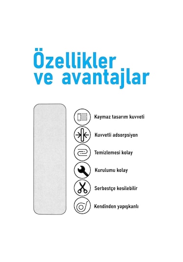 Halifleks Yapışkan Tabanlı Merdiven Basamak Paspası Rip Halı Kaymaz Tabanlı - Beyaz Null