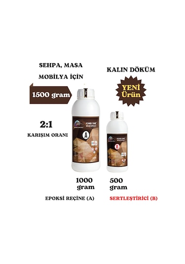 1500 G Wood Epoxy Quatro Maxi/ Kalın Döküm Şeffaf Epoksi Reçine