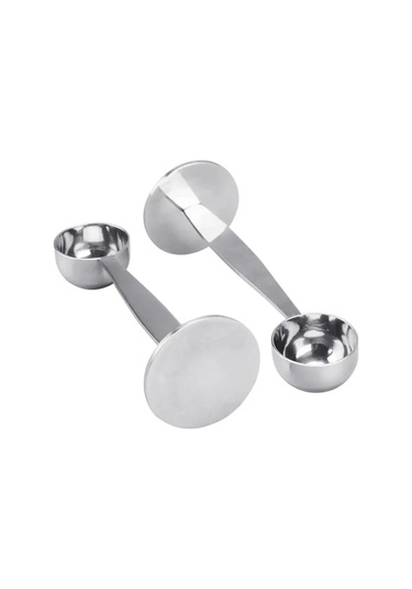 Neevoyu Stüdyo Kalitesi Çelik Kahve Ölçü Ve Presleme Kolu - 2'li Fonksiyonlu Espresso Aracı Gümüş