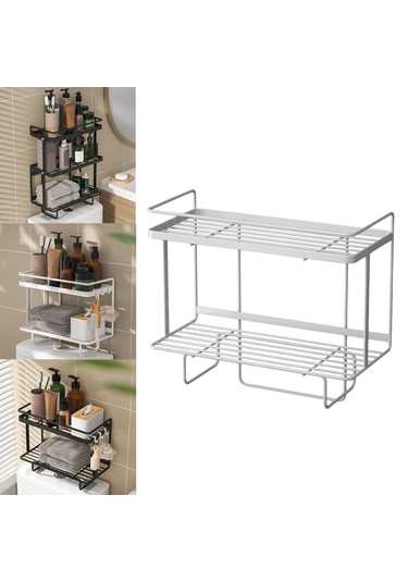 Suntek Magideal Tuvalet Rafı Üzerinde Raf Banyo Alanı 2-katlı-beyaz Beyaz