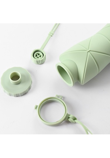 Aurora Outdoor Seyahat Taşınadır Spor Su Şişesi Silikon Katlanır Su Bardağı - Mavi Mavi