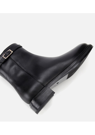 Hotiç Kadın Deri Siyah Tokalı Düz Bot 01boh313420a100 01boh313420a100 Siyah