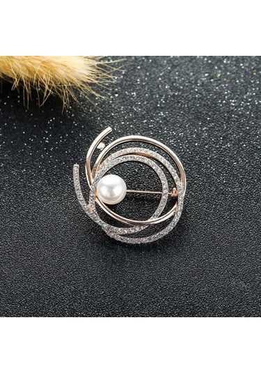 Gümüş Kadın Broş Pin Sahte İnci Taklidi Zarif Kazak Şal Atkılar Klip Göğüs Pin Charm Elbise Dekorasyon Giyim Süsleme Düğün Parti Takı Gümüş