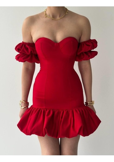 Peyda Straplez Elbise Altın