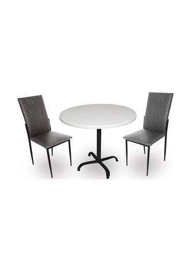Beymobilya Bahçe Ve Balkon Masa Takımı Indigo Werzalit Yuvarlak - Gözde 2Li (535124812) Beyaz