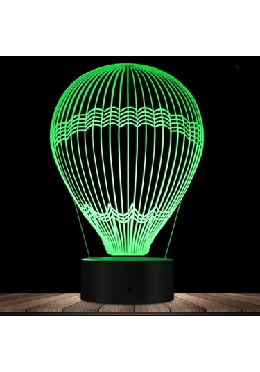 Wealthglow 3d Sıcak Hava Balonu İçin Gece Lambası İllüzyon Led U7d11g Siyah