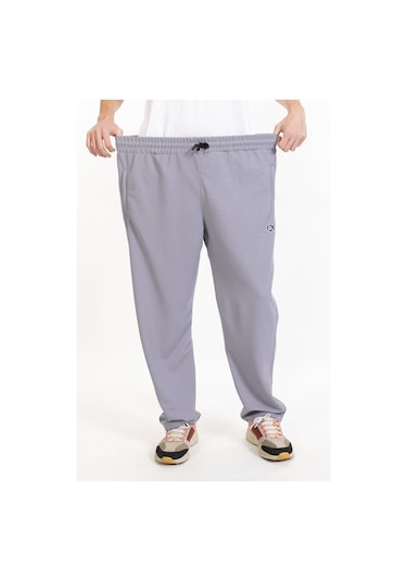 Büyük Beden Erkek Eşofman Altı Cepli Fermuarlı Blr-08- Gri