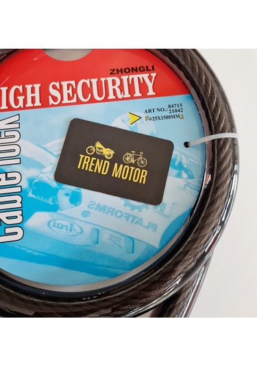 Halat Kilit 25mm - 150cm Uzunluk Işıklı Anahtar - Motosiklet