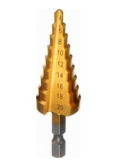 Ccgloball 4-12/20/32mm Yüksek Hız Çeliği Büyük Adım Koni Titanyum Kaplı Metal Matkap Ucu Kesme Aleti Seti