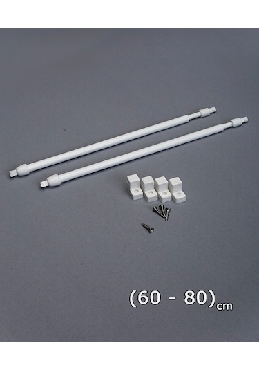 60- 80 Cm Briz Çubuğu Ayarlanabilir 2 Adet Alüminyum Perde Borusu