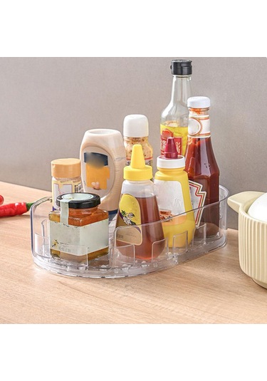 Suntek Turntable Organizasyon Çok Hamlı Baharat Rafı Kabine Beyaz