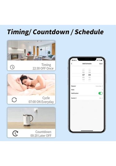 Ulzyvf Wifi Akıllı Soket 16a/20a, Cep Telefonu Zamanlama, Uzaktan Kumandalı Akıllı Ev Soketi