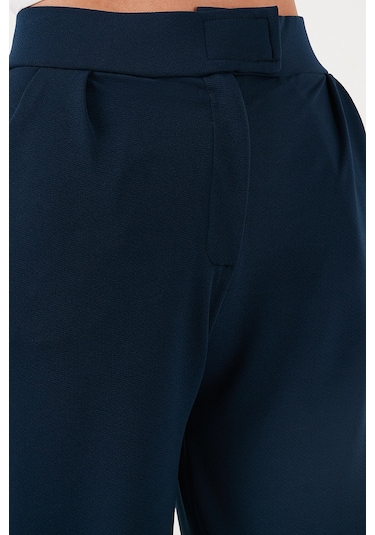 Lela Regular Fit Yüksek Bel Bol Paça Bayan Pantolon 5861279 Lacivert