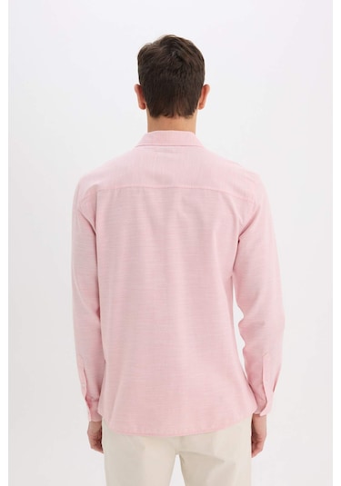 DeFacto Modern Fit Polo Yaka Basic Düz Uzun Kollu Gömlek E5045AX25SMRD92 DeFacto Modern Fit Polo Yaka Basic Düz Uzun Kollu Gömlek E5045AX25SMRD92