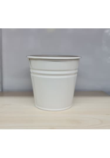 Metal Saksı Kova Krem 11x12 cm no11