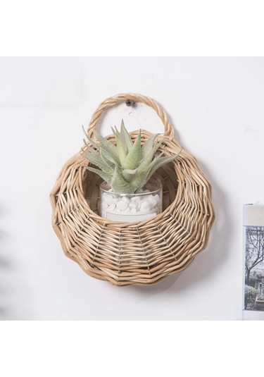 Suntek Magideal Hasır Asılı Çiçek Sepeti Duvar Ekici Çim Yard Odun