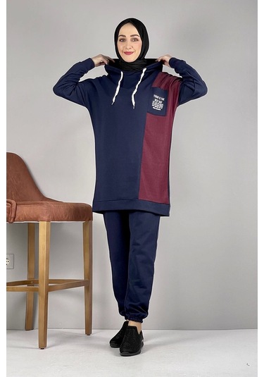 Moda Çizgi Tesettür Takım Lacivert