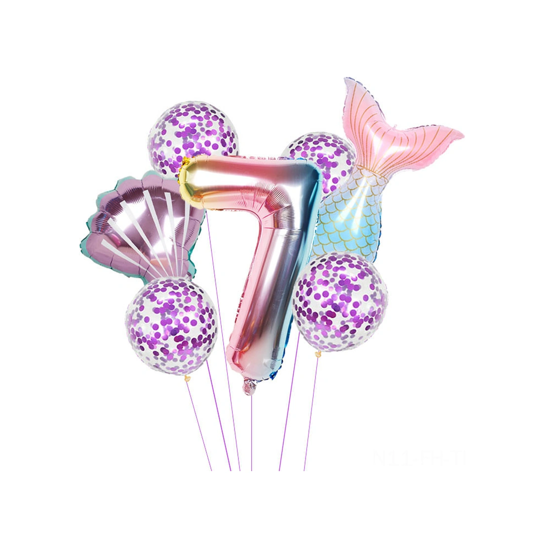 Folinda Deniz Temalı Çocuk Doğum Günü Balonu Seti: Degrade Yüzük Balonları İle Renkli Parti Dekorasyonu - 7'li Paket